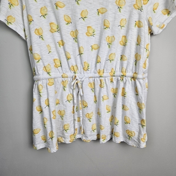 Lane Bryant Lemon Printed Waist Cinch Tee Top Blouse - Picture 3 of 8